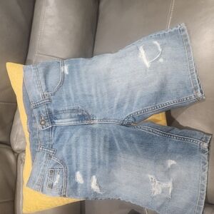 Distressed Denim Shorts